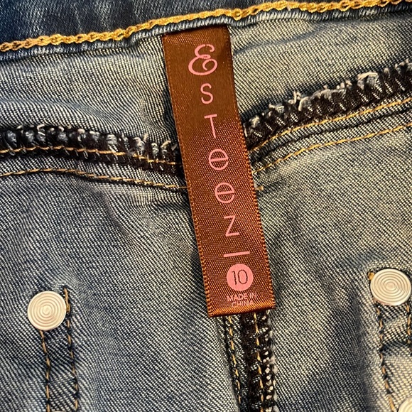 Esteez Women’s Denim Stretch Midi Skirt With Bottom Flare/Detailed StitchSize 10 - Picture 7 of 11